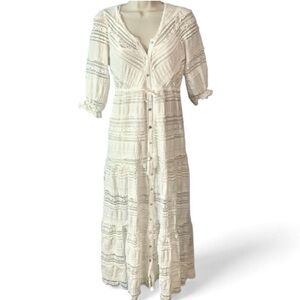 A Collective Story Women's White Ebba Eyelet Lace Maxi Dress Size Medium